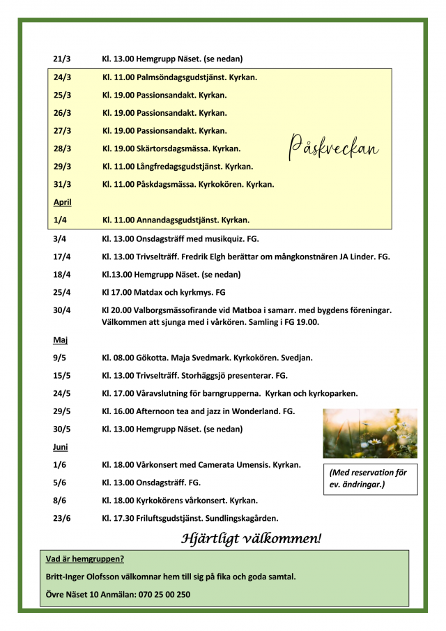 VÅRENS ANDAKTER OCH KONSERTER 2024 Page 2